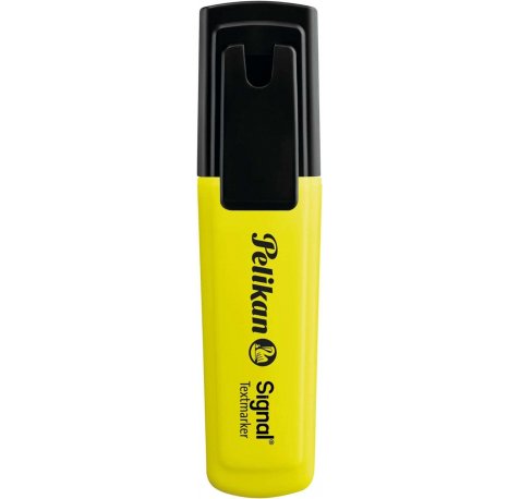 Pelikan Subrayador Textmarker Signal - Punta Biselada de 2.0mm - Tinta de Secado Rapido - Ideal para Resaltar Texto - Color Amarillo Fluorescente (10 uds)