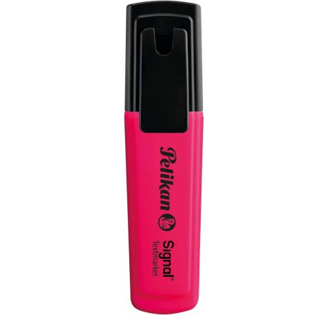 Pelikan Subrayador Textmarker Signal - Punta Biselada de 2.0mm - Tinta de Secado Rapido - Ideal para Resaltar Texto - Color Rosa Fluorescente (10 uds)