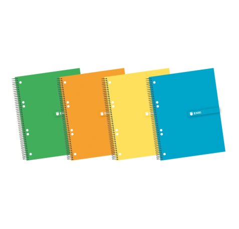 Enri A5+ Europeanbook - Tapa Extradura Resistente - Espiral Duradero - 140 Hojas de Papel de Alta Calidad - Formato 5x5 - Colores Surtidos (5 uds)