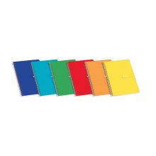 Enri Plus Cuaderno Espiral Formato Cuarto Pautado 3mm - 80 Hojas 60gr con Margen - Cubierta Blanda - Colores Surtidos (10 uds)
