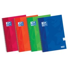 Oxford School Classic Write&Erase 4º Cuaderno Espiral - Tapa Extradura Resistente - 4x4 con Margen - 80 Hojas - Colores Surtidos (5 uds)