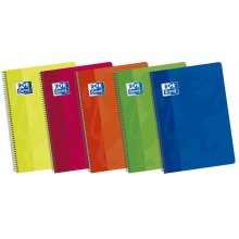 Oxford School Classic Fº Cuaderno Espiral Tapa Blanda 4x4 - 80 Hojas - Colores Vivos - Margen 4x4 - Ideal para Estudiantes (5 uds)