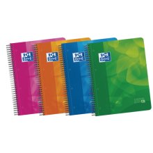 Oxford School Lagoon A4+ Europeanbook 4 - Tapa de Plastico Resistente - 120 Hojas con Separadores - 50% mas Hojas Gratis - Colores Surtidos (5 uds)