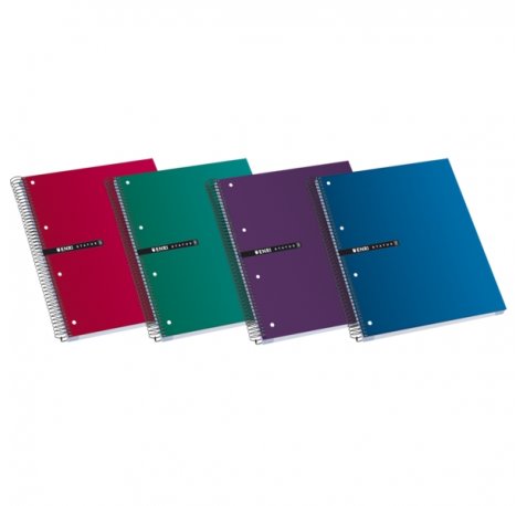 Enri Status A4+ Cuaderno Espiral Microperforado - Tapa Extradura - 120 Hojas - Colores Surtidos (5 uds)