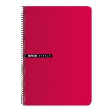 Enri Status Fº Tapa Dura Cuaderno Espiral 4x4 con Margen 100 Hojas Rojo - Resistente Tapa Dura - Cuadriculado 4x4 con Margen - 100 Hojas de Alta Calidad - Color Rojo (5 uds)