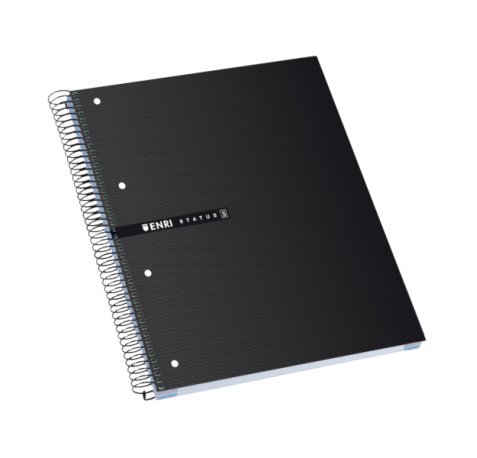Enri Status A4+ Europeanbook - Tapa Extradura - 160 Hojas - Cuadricula 5x5 - Color Negro (5 uds)