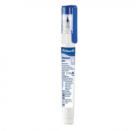 Pelikan Pen Boligrafo Corrector Liquido - Capacidad 7ml - Micropunta de Metal - Secado Rapido - Color Blanco (12 uds)