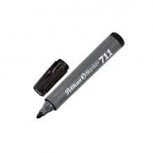Pelikan 711F Rotulador Permanente - Punta de Fibra Redonda Gruesa - Secado Rapido - Resistente al Agua - Color Negro (10 uds)