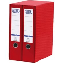 Elba Archivadores Palanca Rado Top A4 - Lomo 80mm - Forrado Exterior Plastico - Interior Papel - Color Rojo