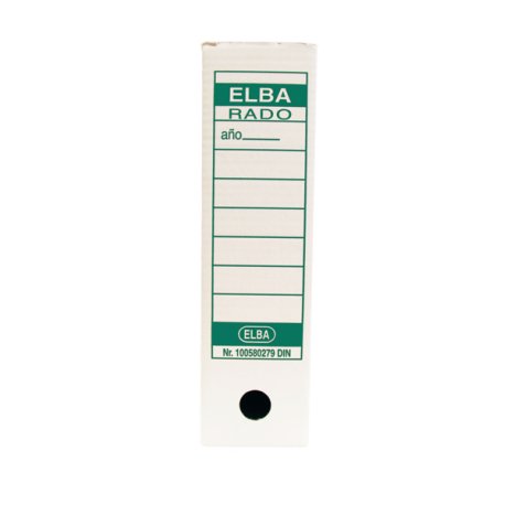 Elba Caja de Archivo Definitivo A4 - Resistente y Duradera - Tamaño Estandar A4 - Diseño Elegante y Funcional - Color Blanco y Verde