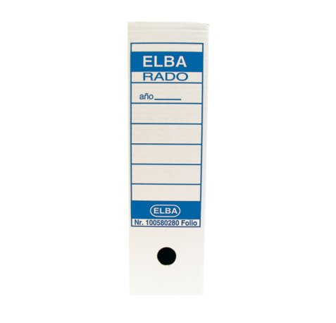 Elba Caja de Archivo Definitivo Folio Prolongado - Resistente y Duradera - Ideal para Organizar Documentos - Diseño Elegante y Funcional - Color Blanco y Azul