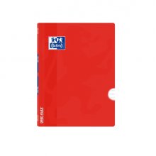 Oxford School Classic Openflex A5+ Libreta Grapada - Tapa de Plastico Resistente - 1 Linea con Margen - 48 Hojas de Papel de Alta Calidad - Color Rojo (10 uds)