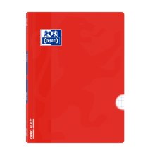Oxford School Classic Openflex A4 - Tapa de Plastico Resistente - Libreta Grapada 4x4 con Margen - 48 Hojas de Alta Calidad - Color Rojo (10 uds)