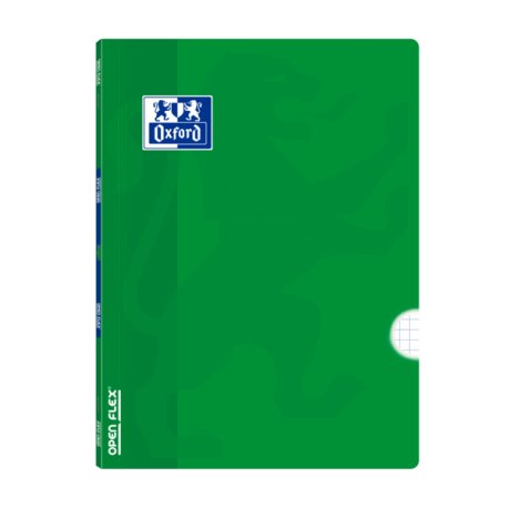 Oxford School Classic Openflex A4 - Tapa de Plastico Resistente - Libreta Grapada 4x4 con Margen - 48 Hojas de Papel de Alta Calidad - Color Verde (10 uds)