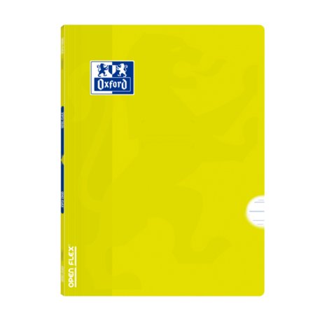 Oxford School Classic Openflex A4 - Tapa de Plastico Resistente - Libreta Grapada con Pauta 3.5 y Margen - 48 Hojas de Papel de Alta Calidad en Color Lima (10 uds)