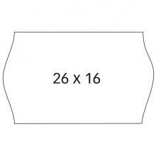 Apli Etiquetas Blancas de Alta Calidad para Maquinas Etiquetadoras de Precios de 2 Lineas - Tamaño 26 x 16mm - Adhesivo Removible - Cantos Sinusoidales - Pack de 6 Rollos con 1000 Etiquetas Cada Uno