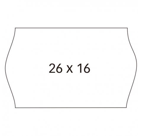 Apli Etiquetas Blancas de Alta Calidad para Maquinas Etiquetadoras de Precios de 2 Lineas - Tamaño 26 x 16mm - Adhesivo Removible - Cantos Sinusoidales - Pack de 6 Rollos con 1000 Etiquetas Cada Uno