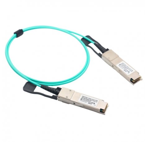 Ruijie 100G-AOC-10M Cable de Fibra Optica AOC - QSFP28 - 10 Metros - 100 Gbps por Canal - Color Turquesa