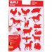Apli Bolsa de Gomets de Adhesivo Permanente con Formas de Animales de Granja - 204 Gomets por Bolsa - Desarrolla la Psicomotricidad Fina y Cumple con Normas de Calidad y Seguridad (10 uds)