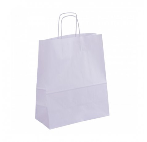 Apli Pack de 50 Bolsas Kraft - Alta Resistencia - Asas Rizadas - Reutilizables y Reciclables - Color Blanco