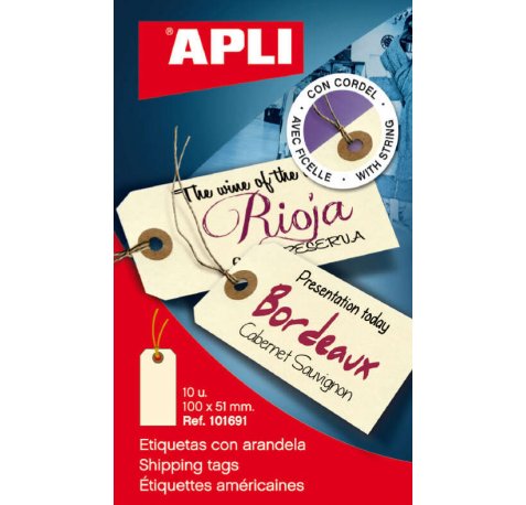 Apli Etiquetas con Arandela e Hilo 100 x 51mm 10 U.
