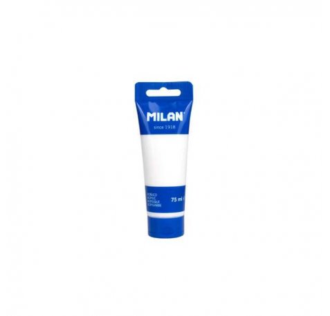 Milan Tubo de Pintura Acrilica 75ml - Pigmentos de Alta Calidad - Mezclable - Color Blanco (6 uds)