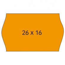 Apli Etiquetas Naranjas Removibles 26x16mm para Maquinas de Precios de 2 Lineas - Pack de 6 Rollos - Cantos Sinusoidales - Alta Calidad de Marcaje
