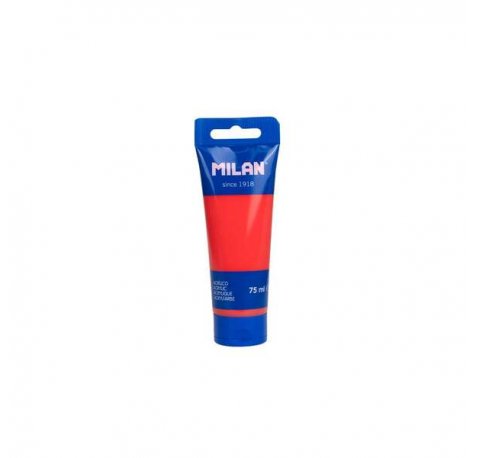 Milan Tubo de Pintura Acrilica 75ml - Pigmentos de Alta Calidad - Mezclable - Color Rojo Sandia (6 uds)