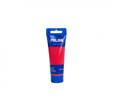 Milan Tubo de Pintura Acrilica 75ml - Pigmentos de Alta Calidad - Mezclable - Color Rojo Coral (6 uds)