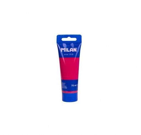 Milan Tubo de Pintura Acrilica 75ml - Pigmentos de Alta Calidad - Mezclable - Color Rosa Hibisco (6 uds)