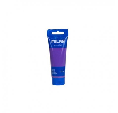 Milan Tubo de Pintura Acrilica 75ml - Pigmentos de Alta Calidad - Mezclable - Color Violeta (6 uds)