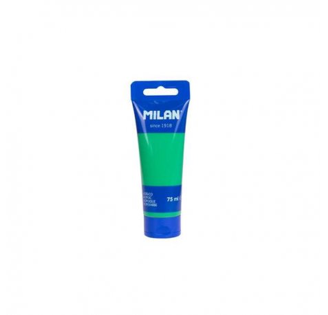 Milan Tubo de Pintura Acrilica 75ml - Pigmentos de Alta Calidad - Mezclable - Color Verde (6 uds)