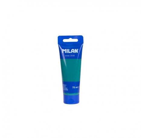 Milan Tubo de Pintura Acrilica 75ml - Pigmentos de Alta Calidad - Mezclable - Color Verde Oscuro (6 uds)