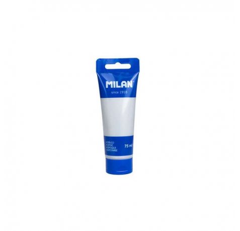 Milan Tubo de Pintura Acrilica 75ml - Pigmentos de Alta Calidad - Mezclable - Color Plata (6 uds)