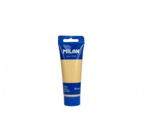 Milan Tubo de Pintura Acrilica 75ml - Pigmentos de Alta Calidad - Mezclable - Color Oro (6 uds)