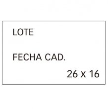 Apli Etiquetas Blancas Removibles 26x16mm para Etiquetadoras de Precios de 2 Lineas - Pack de 6 Rollos - Preimpresas con "Lote" y "Fecha Cad" - Compatibles con Modelos 101419 y 102365