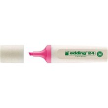 Edding 24 EcoLine Marcador Fluorescente - Punta Biselada - Trazo entre 2-5mm - 90% de Plastico Reciclado - Etiqueta Ecologica Blue Angel - Color Rosa (10 uds)