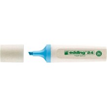 Edding 24 EcoLine Marcador Fluorescente - Punta Biselada - Trazo entre 2-5mm - 90% de Plastico Reciclado - Etiqueta Ecologica Blue Angel - Color Azul Claro (10 uds)