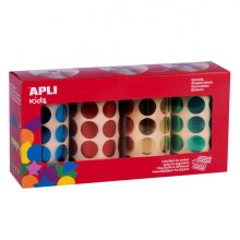 Apli Gomets Redondos Metalizados Ø 20mm - Adhesivo Permanente - 5.640 Gomets por Pack - 4 Rollos de 59 Hojas