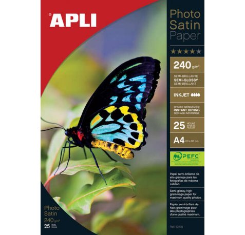 Apli Papel Fotografico Photosatin A4 240g 25 Hojas