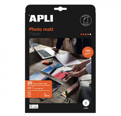 Apli Papel Fotografico Matt A4 170g 20 Hojas