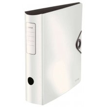 Leitz Archivador de Palanca Active Solid - Mecanismo de 180°, 75mm - Capacidad 500 Hojas A4 - Cierre Elastico - Fundas Interiores - Lomo Redondeado - Blanco PP Polyfoam