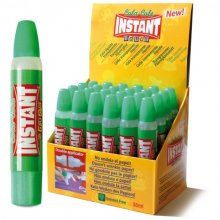 Instant Educa Pegamento Transparente 35ml - Doble Aplicador - A Base de Componentes Naturales - Sin Disolventes - Transparente (24 uds)