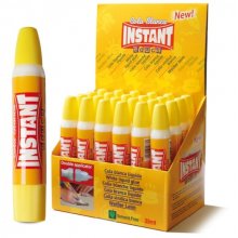 Instant Educa Cola Blanca 35ml - Doble Aplicador - A Base de Componentes Naturales - Sin Disolventes - Color Blanco (24 uds)