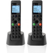 Motorola DOT202 Telefono Inalambrico Dect + 1 Supletorio - Bloqueo Llamadas - Agenda 100 contactos - Color Negro