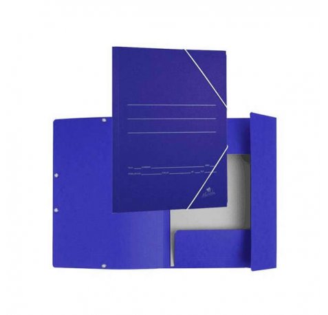 Mariola Carpeta de Carton con Solapas Folio 500gr/m2 - Medidas 34x25x1cm - Cierre con Goma Elastica - Color Azul Mate (20 uds)