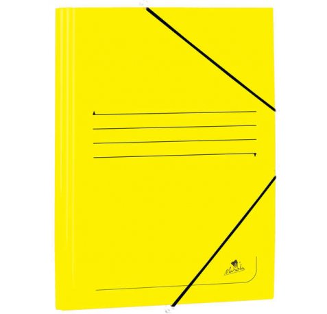 Mariola Carpeta de Carton Estucado con Solapas Folio 500gr/m2 - Medidas 34x25x1cm - Cierre con Goma Elastica - Color Amarillo (20 uds)