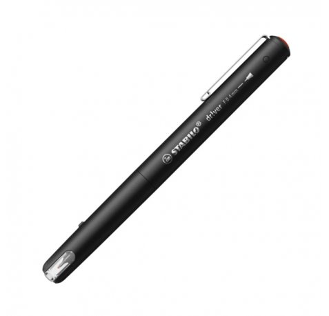 Stabilo Dr!ver Rotulador de Punta Fina 0.4mm - Tinta a Prueba de Manchas, Inodora y con Base al Agua - Fabricado con 94% de Bioplastico - Color Rojo (5 uds)