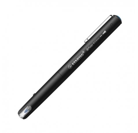 Stabilo Dr!ver Rotulador de Punta Media 0.8mm - Tinta a Prueba de Manchas, Inodora y con Base al Agua - Fabricado con 94% de Bioplastico - Color Azul (5 uds)