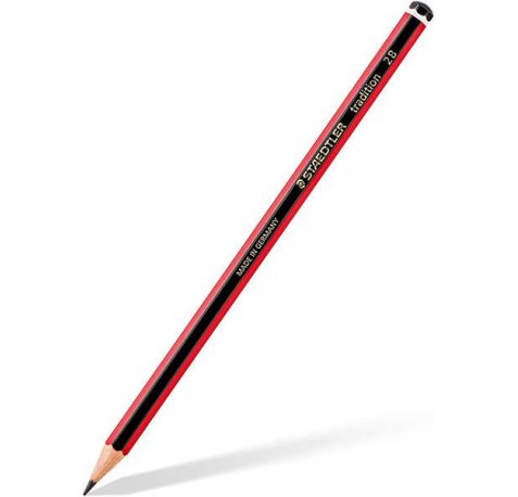 Staedtler Tradition 110 Lapiz de Grafito Hexagonal - Mina 2B - Resistencia a la Rotura - Madera Bosques Sostenible (12 uds)